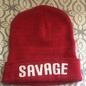 RED SAVAGE BEANIE